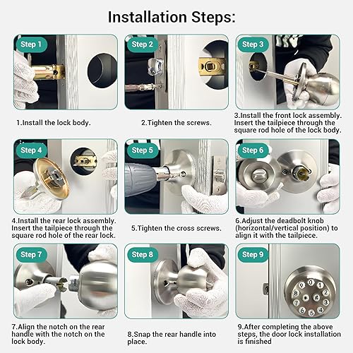 Miniatura 9 de NexusLab Cerradura inteligente de puerta de huellas dactilares, escaneo rápido de huellas dactilares de 0.5s, control remoto de aplicación, entrada