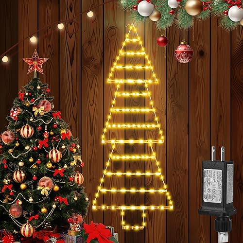 (New) Christmas Lights, LED Ladder Lights, 4.8ft Christmas Tree Hanging