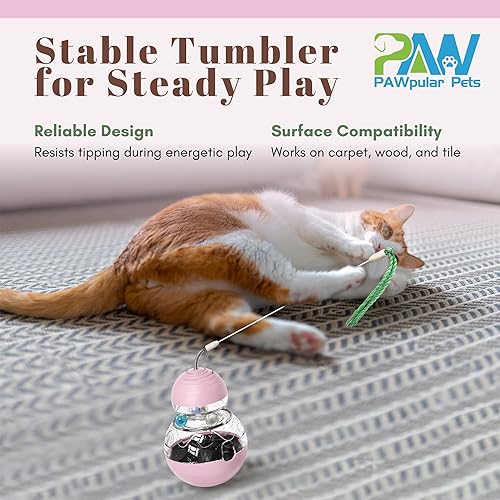 Miniatura 5 de Juguete interactivo para gatos aburridos de interior, diseño de vaso con varita teaser, dispensador de comida para gatos y rompecabezas de