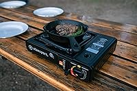 Vista 4 de Stansport Estufa portátil de butano para exteriores, negro, 13.38 pulgadas de largo x 10.82 pulgadas de ancho x 4.33 pulgadas de alto