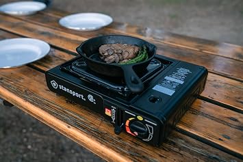 Stansport Portable Outdoor Butane Stove, Black, 13.38 L x 10.82 W x 4.33 H