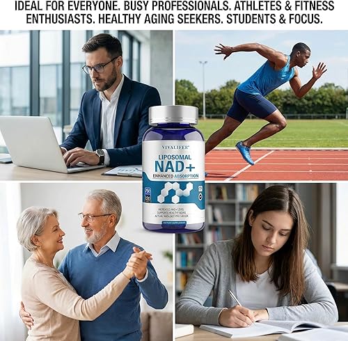 Miniatura 7 de Suplemento liposomal NAD+ de 750 mg, 120 cápsulas alternativas NMN absorción superior y biodisponibilidad - Verdadero dinucleótido de nicotinamida y