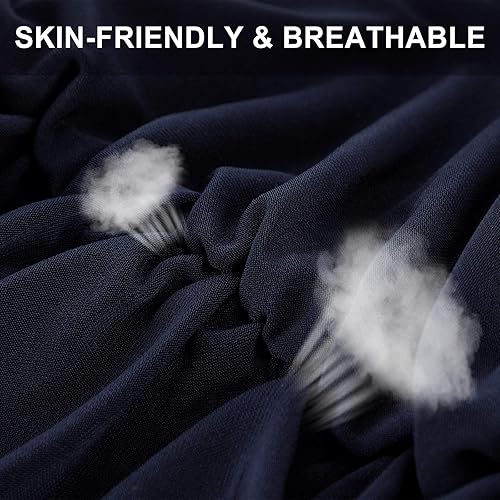 Vista 12 de Geyoga Gorras Bouffant con botones, unisex, elástica, turbante con botones para mujer, 3 piezas