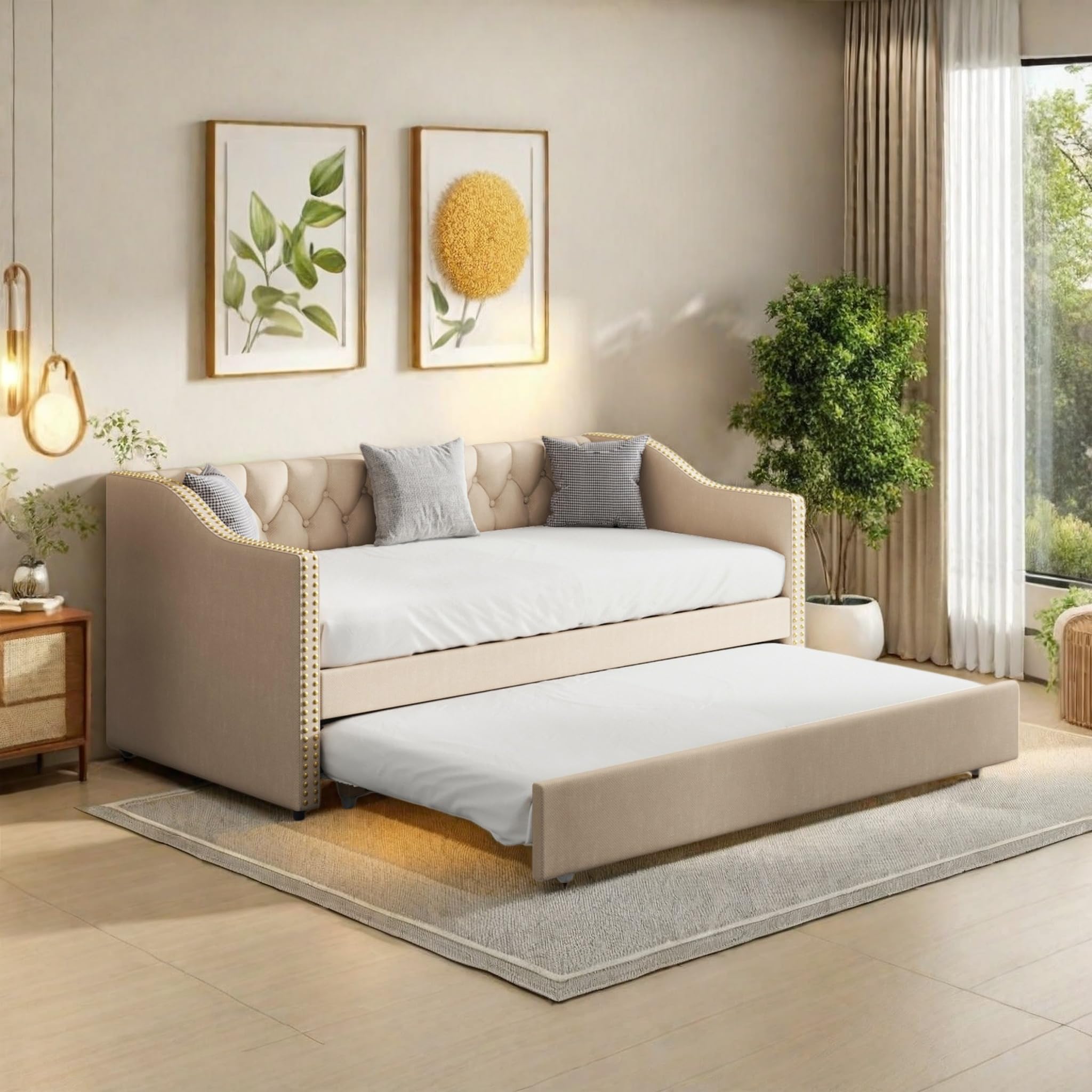 Cama juvenil 90x200 con somier integrado y reposabrazos laterales