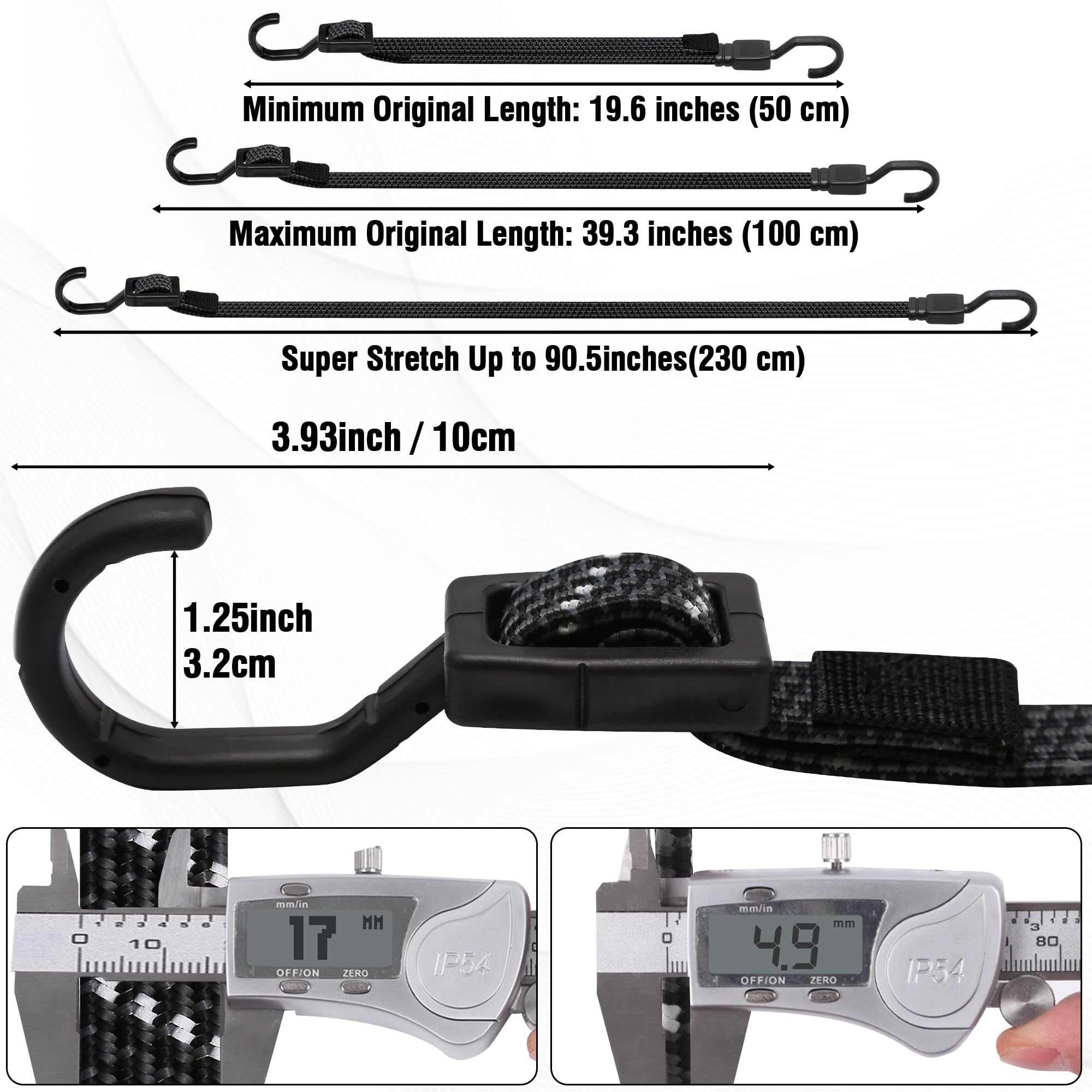 Rugtol Bungee Cords with Hooks Reflective, Flat Adjustable Bungee Cords with Hooks 40 Inch - Image 2