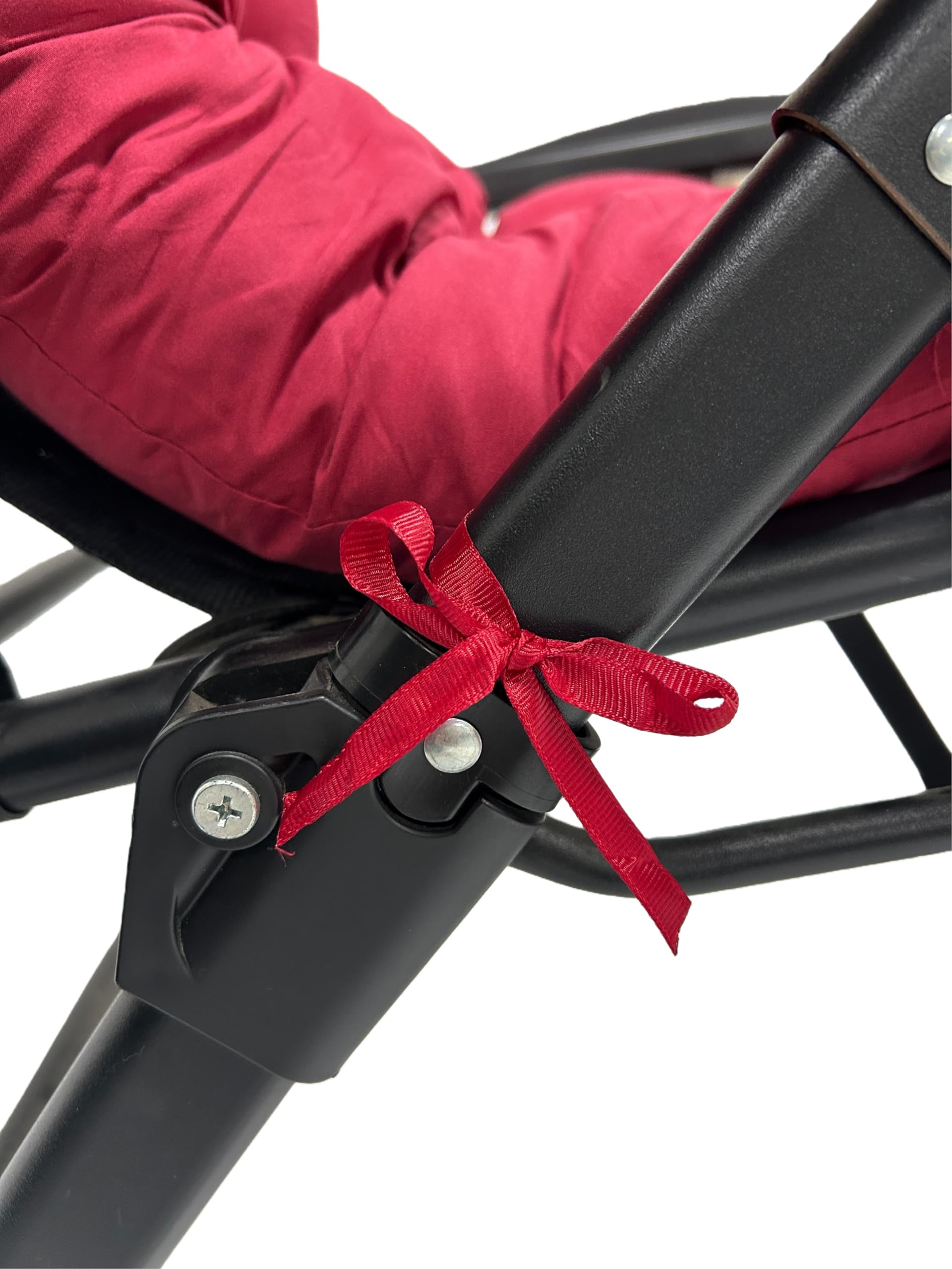 Coussin pour chaise longue de jardin, 170 x 53 x 7 cm, coussins pour chaise longue, coussin rembourré pour chaise longue, coussin d'oreiller pour meubles de jardin avec bande réglable (rouge)