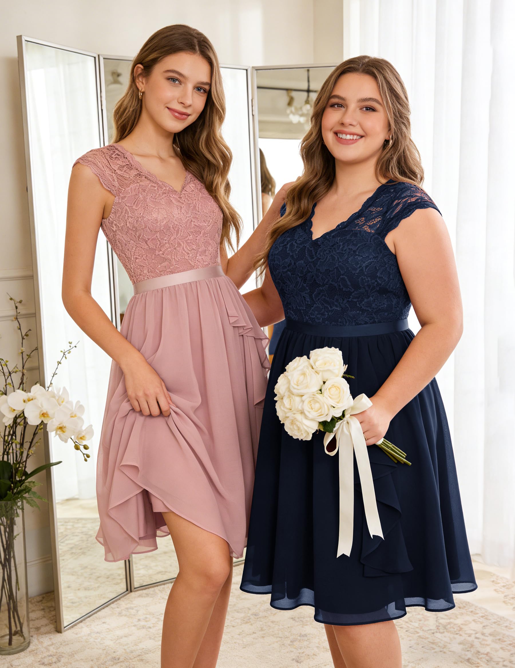 Wedtrend Elegancka sukienka koktajlowa, damska, wieczorowa, na wesele, elegancka, linia A, z falbankami