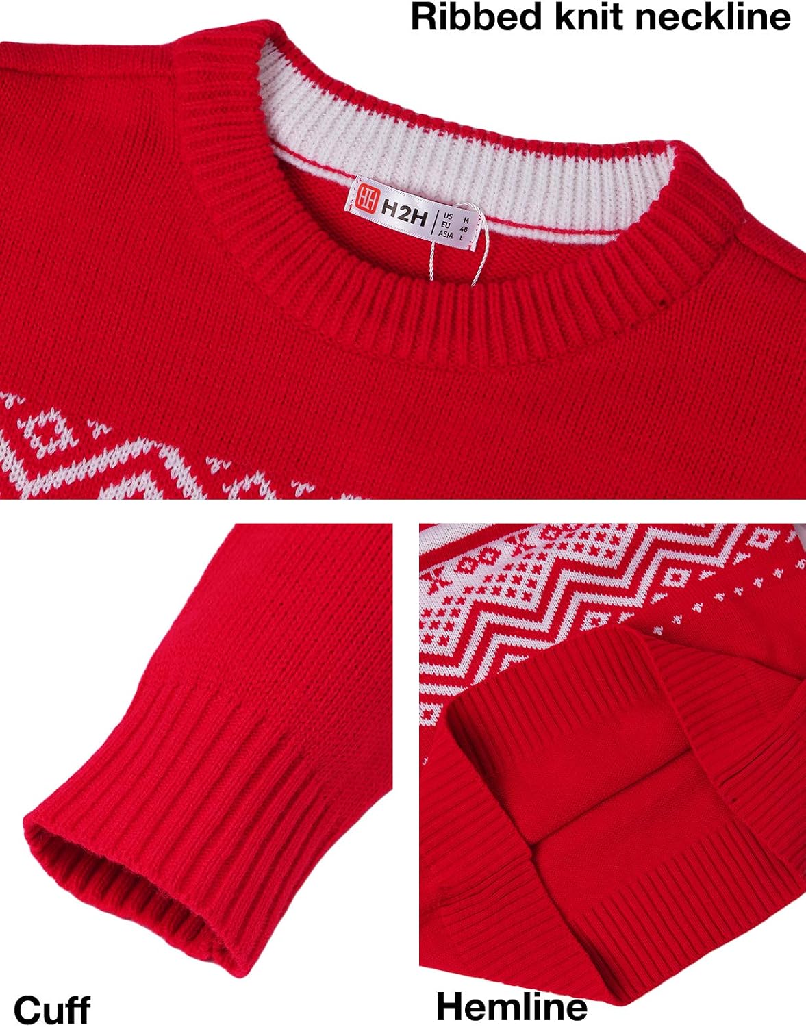 H2H Mens Casual Slim Fit Knitted Christmas Sweaters Holiday Party - Image 5