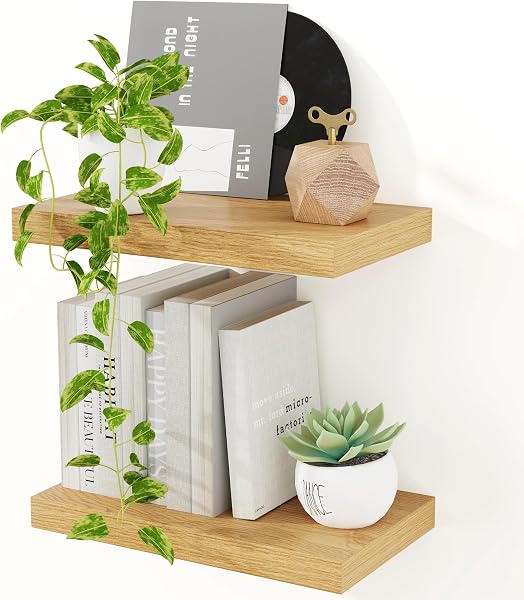 Feihorrm 2 Pack Rustic Floating Shelves set med 2