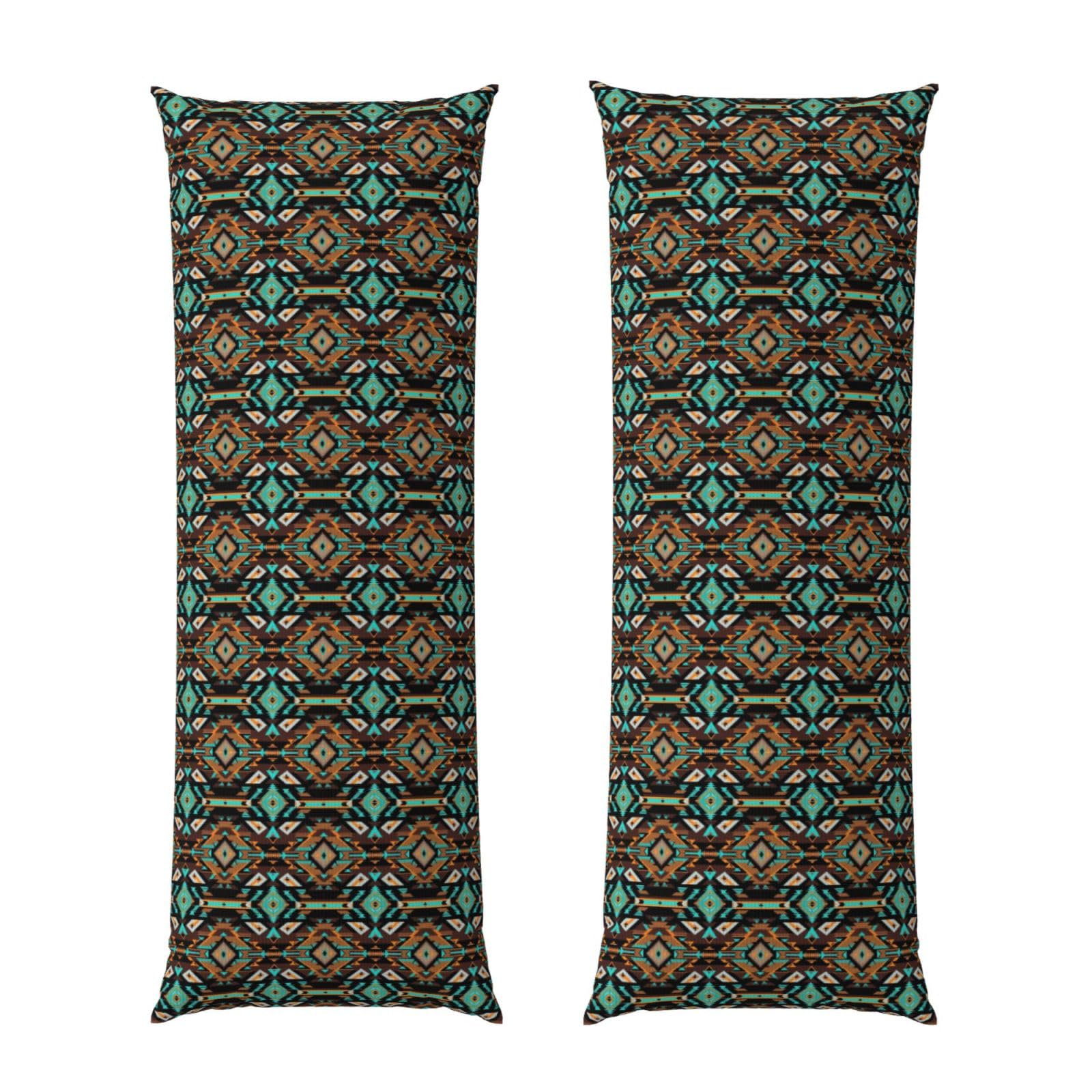 Body Pillow Cover 20x54, Geometric Ethnic Tribal Navajo Aztec, Soft Microfiber Long Pillowcase with Zipper Closure, Breathable Protector for Bedroom Sofa Couch Sleeping