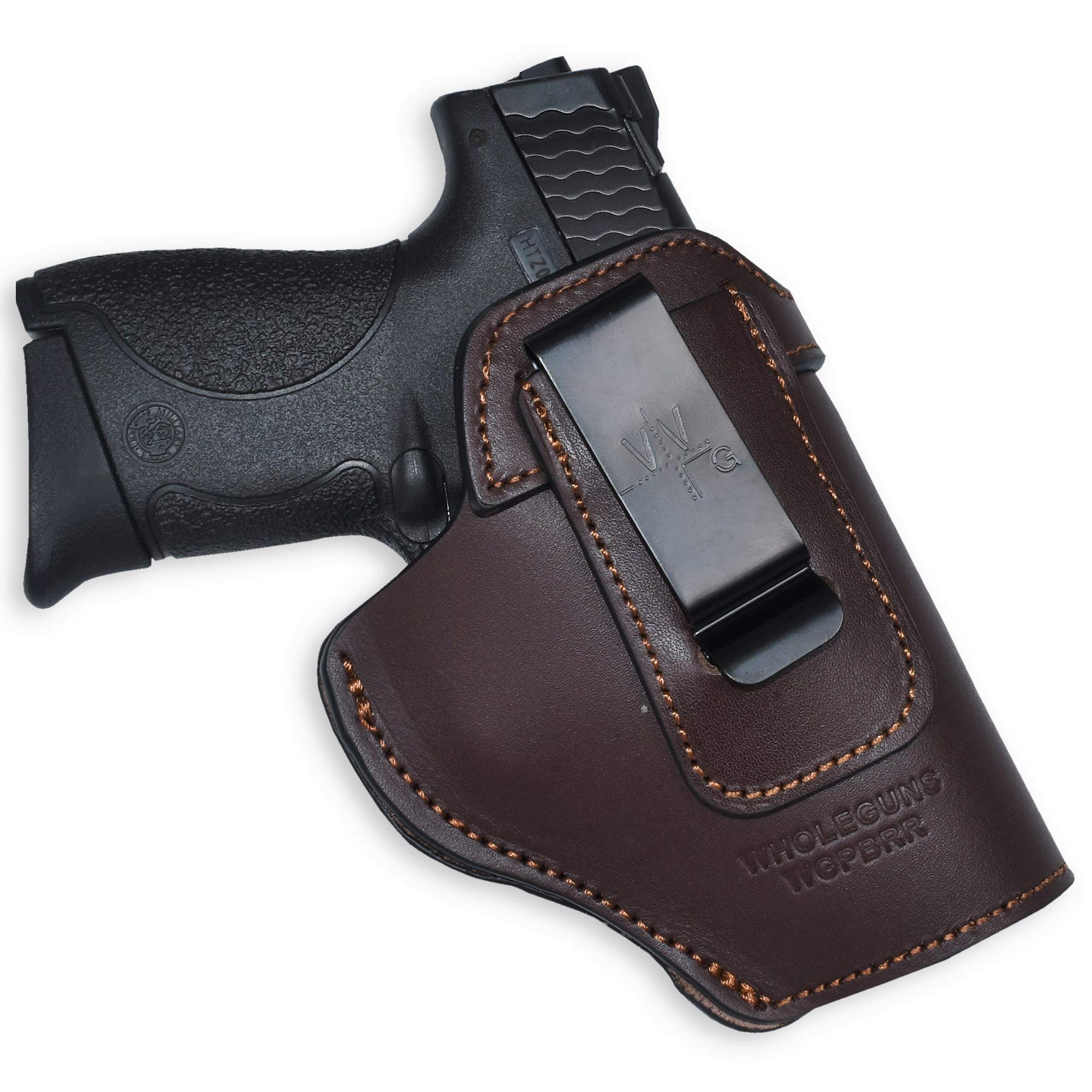 New US Brand - IWB Leather Holster for Glock 17 19 22 23 32 33 / S&W M&P Shield/Springfield XD & XDS/and All Similar Sized Guns