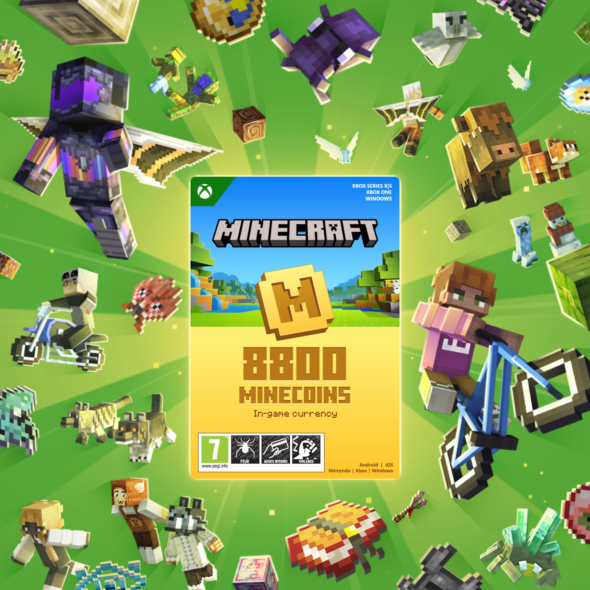Minecraft Minecoins Pack: 8800 Coins | Xbox & Win 10 PC - Code jeu à télécharger