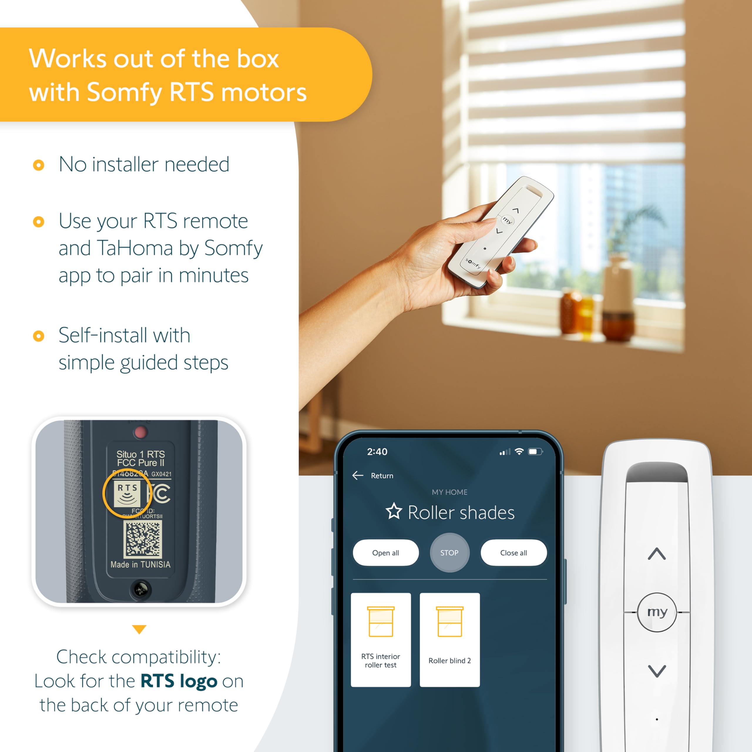 Somfy Tahoma 1871037 Hub de Commutation pour Moteurs RTS – Application et Commande vocale – Scènes et horaires – Comprend Un Adaptateur Ethernet – Compatible avec Les Stores motorisés somfy