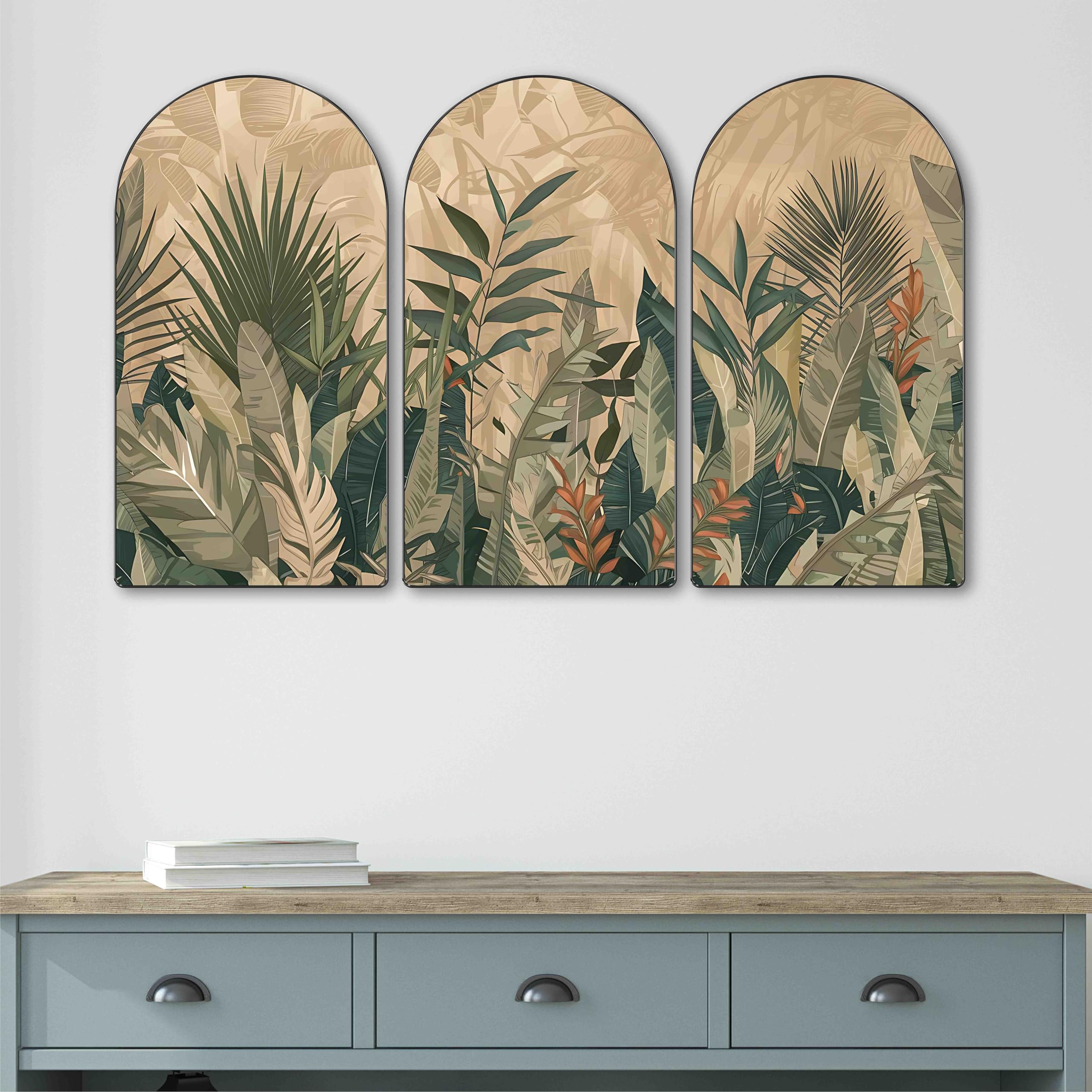 Livin'luxe Tropical Wall Art - 3 Panel Botanical Painting -3