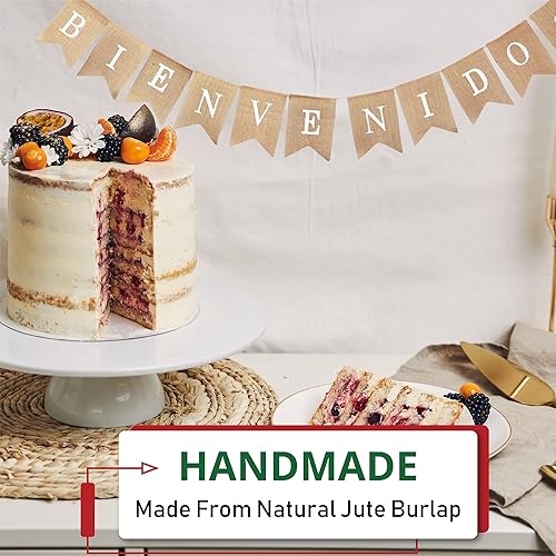 Miniatura 5 de Mandala Crafts Letrero de bienvenida de arpillera para decoración de bienvenidos, cartel rústico de bienvenida para aula, telón de fondo, porche,