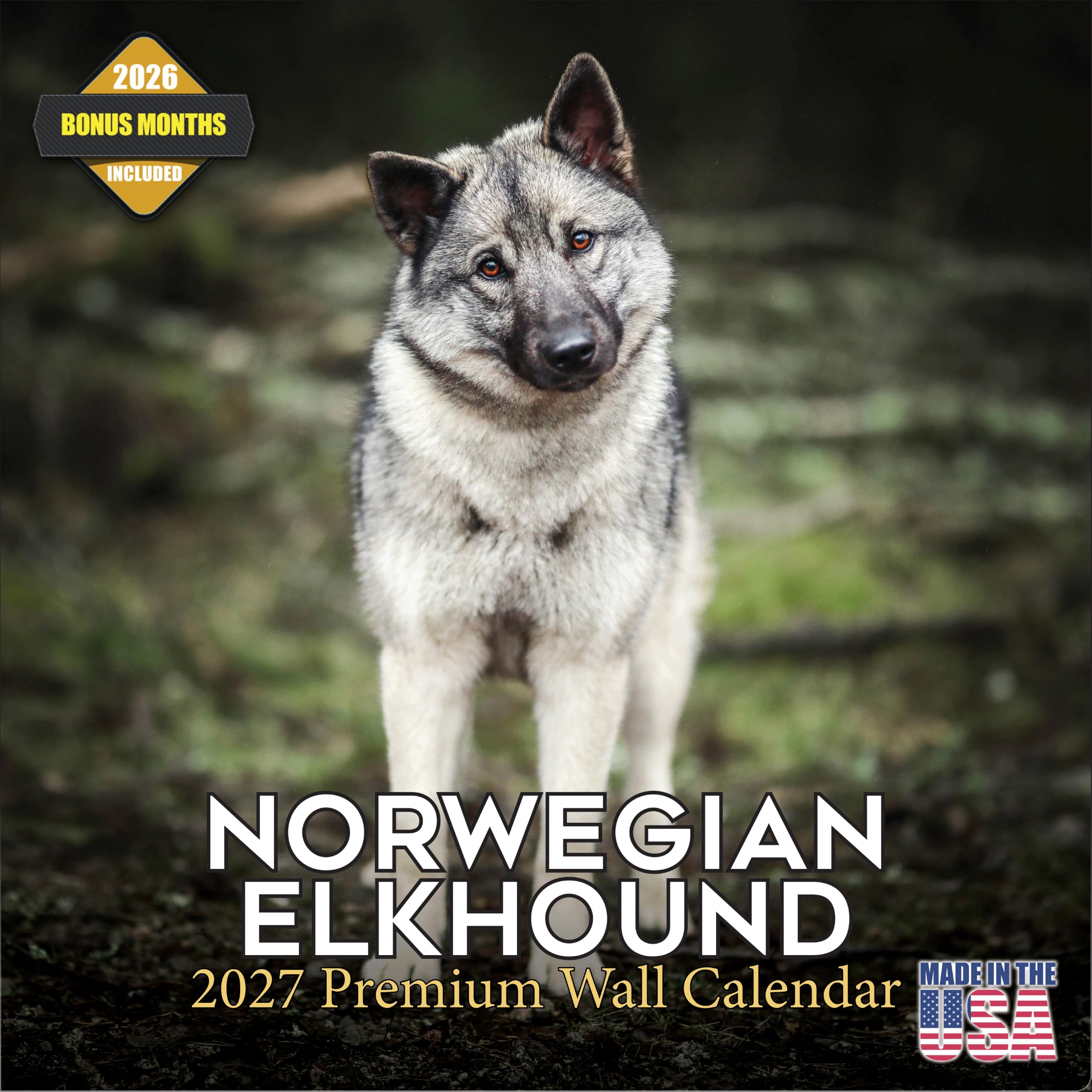 2024 2025 Norwegian Elkhound Calendar - Dog Breed Monthly Wall Calendar - 12 x 24 Open - Thick No-Bleed Paper - Giftable - Academic Teacher's Planner Calendar Organizing & Planning - Made in USA — image 1