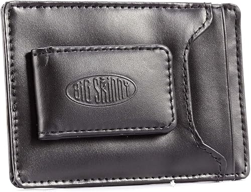 Miniatura 6 de Big Skinny Cartera delgada magnética de cuero para hombre con capacidad para hasta 12 tarjetas color negro