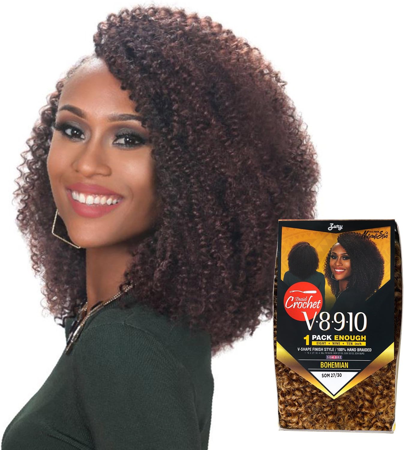 Royal Zury Synthetic Hair Crochet Braids V8.9.10 Bohemian 1Pack Enough (1)