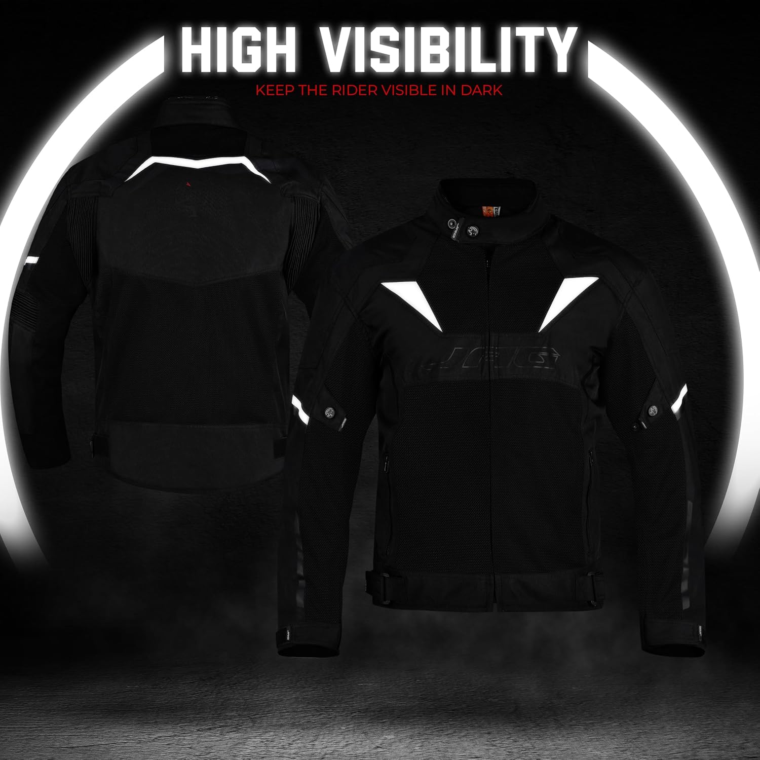 JAG Mesh Motorcycle Jacket-Biker Jacket-CE Armored Motorbike Jacket Men-High Visibility Breathable Riding Jacket - Image 5