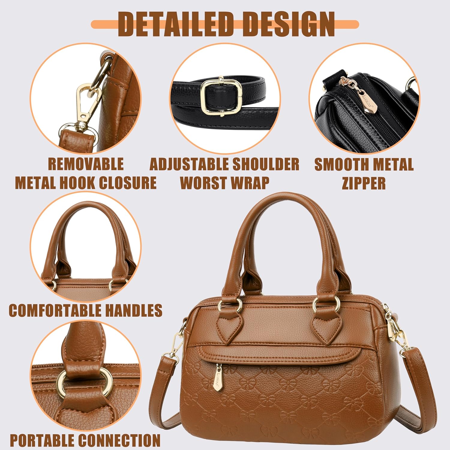 Shoulder Crossbody Purse With Zipper Womens Handbags For Work Shopping Travel With Multiple Pockets. - Image 5