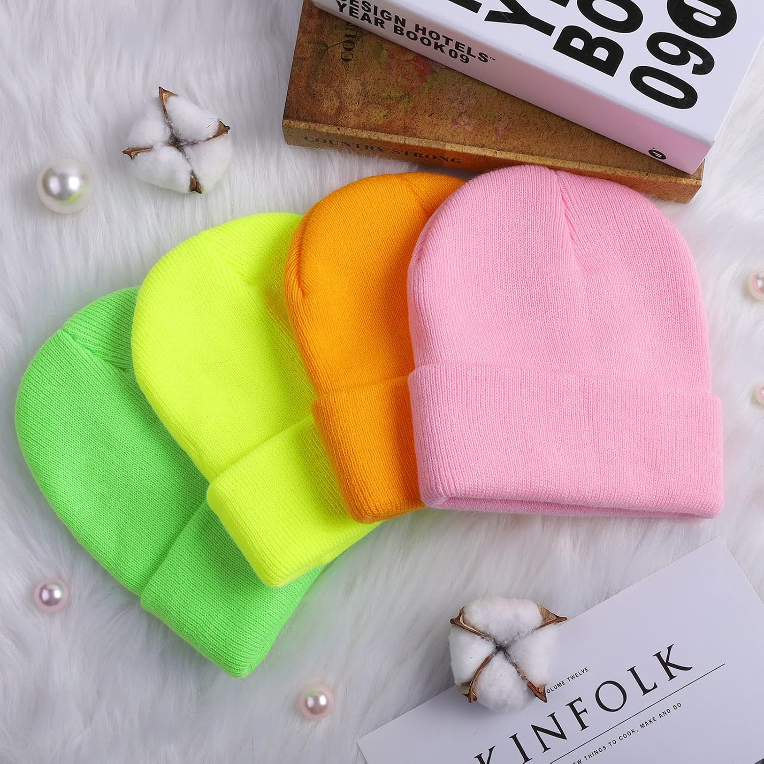 Cooraby 12 Pack Kid's Winter Beanies Knit Warm Cold Weather Beanies Hats, Assorted Colors - Image 5