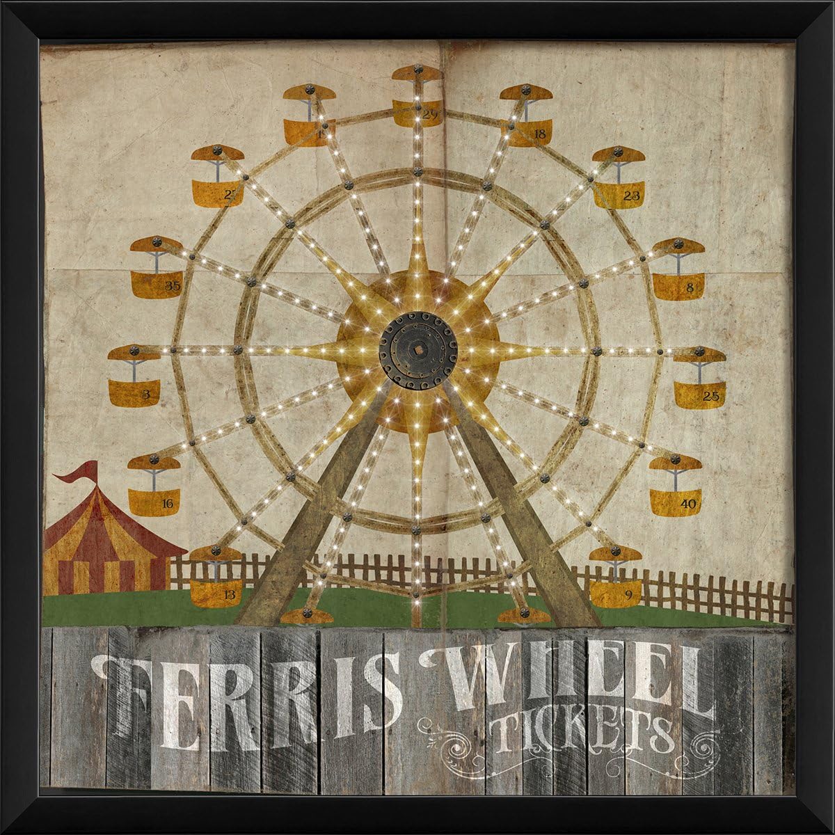 The Artwork Factory Ferris Wheel Ready to Hang Artwork, White