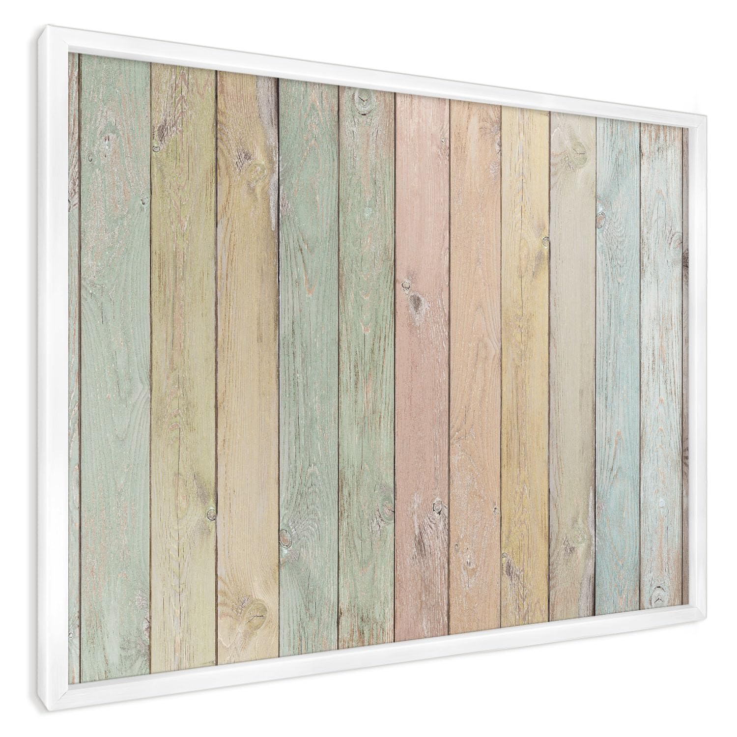 Magnetische Tafel 70x50 cm | mit weißem Rahmen | Rustikale Bretter