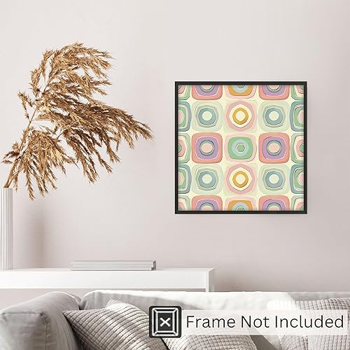 Miniatura 5 de Ethan Taylor Abstract Wall Art Prints Unframed Square Posters 'Retro 70s Hippie Groovy Pattern XIII' Retro Home Décor for Living Room, Bedroom,