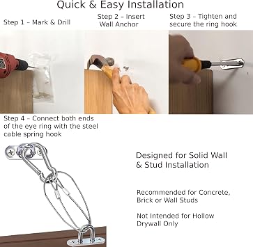 DAMILA 304 Stainless Steel Quick-Release Furniture Anchor Kit