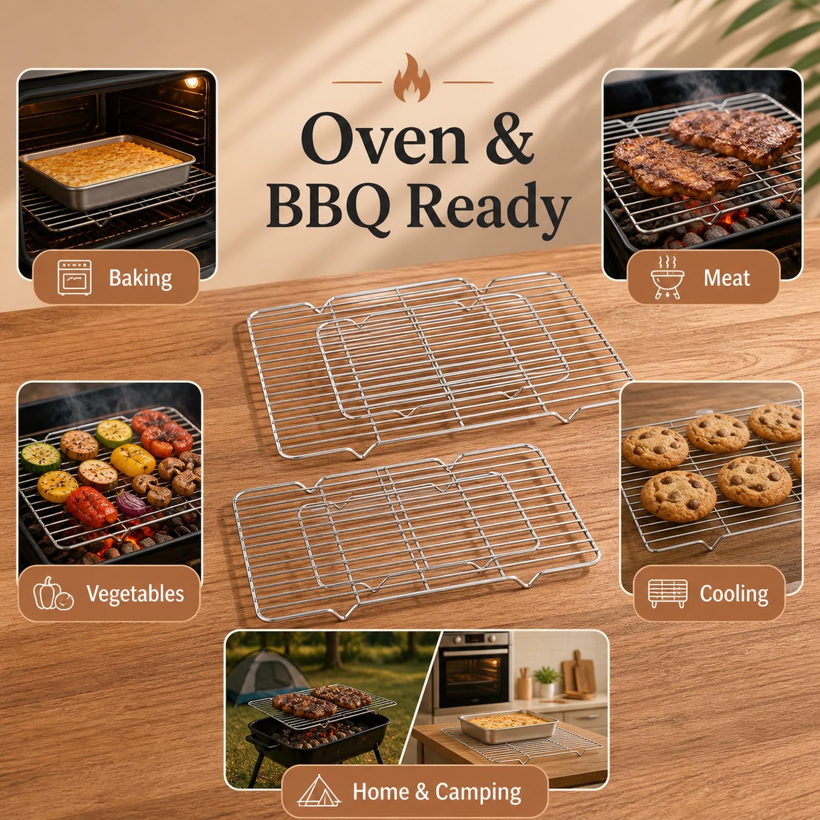 Graticola per Barbecue Portatile,Rete Antiaderente per Grigliare