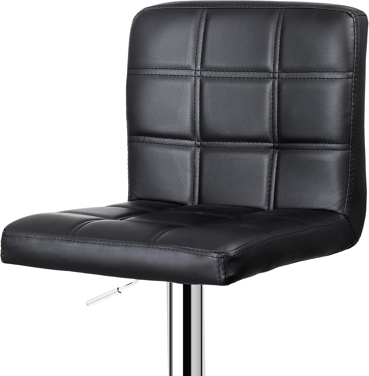 ZenStyle Counter Height Bar Stools Set of 2 Adjustable Swivel Bar Stool PU Leather Chairs for Kitchen Stool Hydraulic Dining Room Chairs (Black)