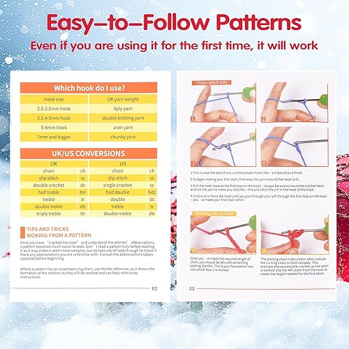 Miniatura 5 de WILSHIN Kit de ganchillo - Juego completo de ganchillo de elementos navideños - Kit de ganchillo todo incluido con videos tutoriales paso a paso