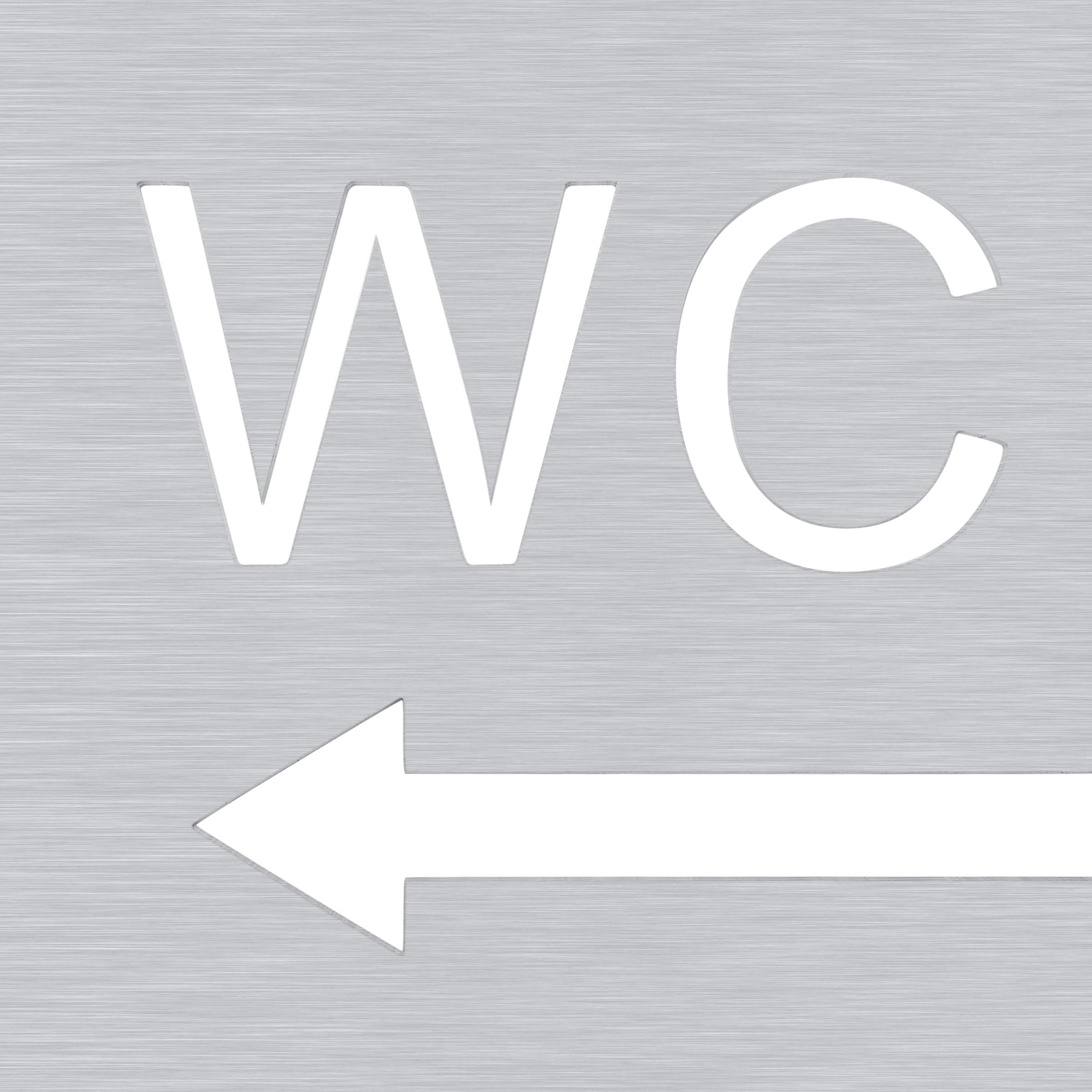 nanlyToilet signs for Ladies and Gentlemen ,Door sign set for toilets self-adhesive stainless steel matte finish door signs ,Adhesive ,clear male and female toilet sign,12cmx12cm (WC-2)