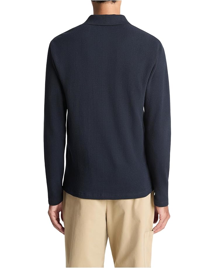 Vince Variegated Texture Long Sleeve Polo - #2 of 3