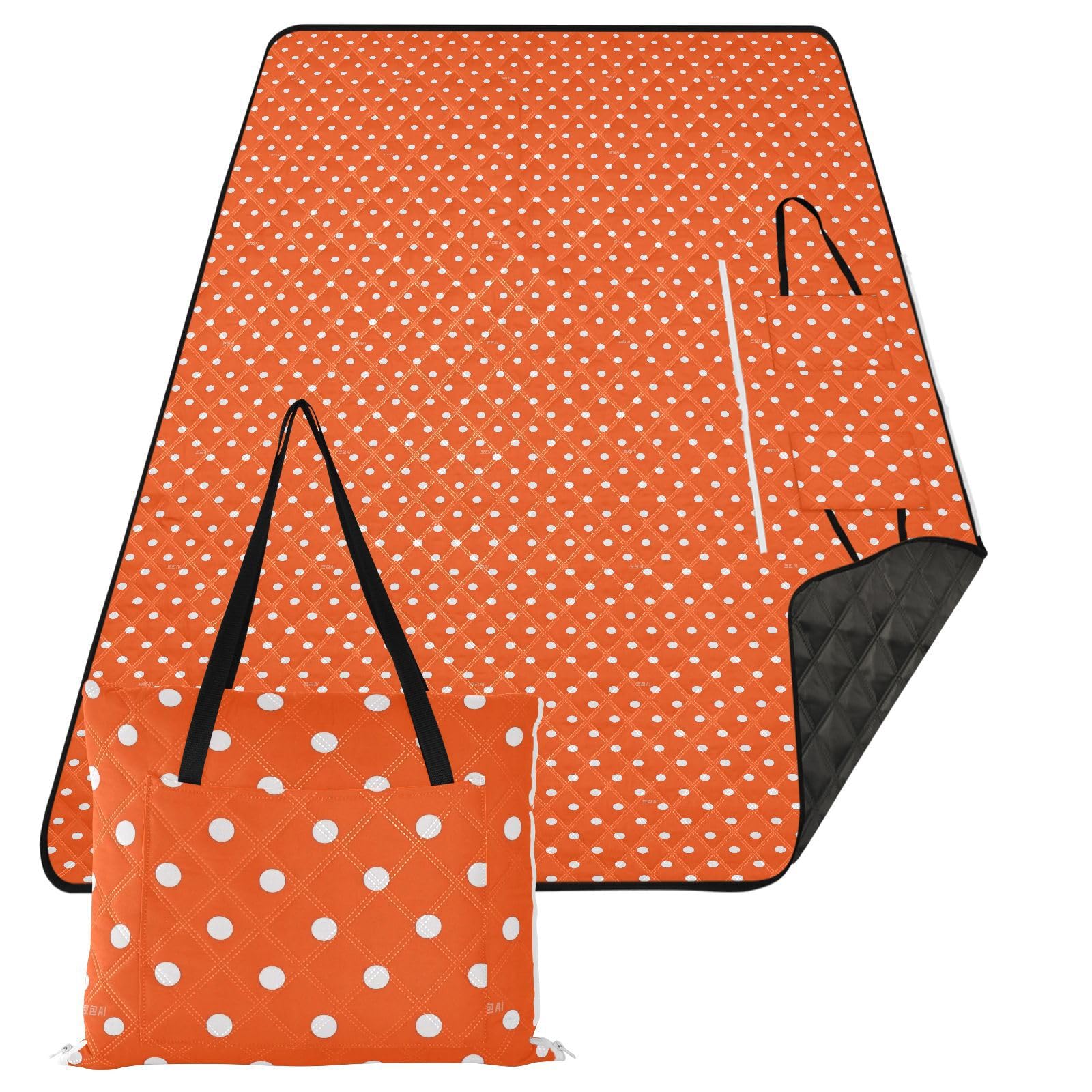 Cartoon Dot Arancione Impermeabile Picnic Basket Set Sabbia Resistente Parco Viaggio Picnic Coperta per Terra Picnic Articoli Manta de Tela para Picnic