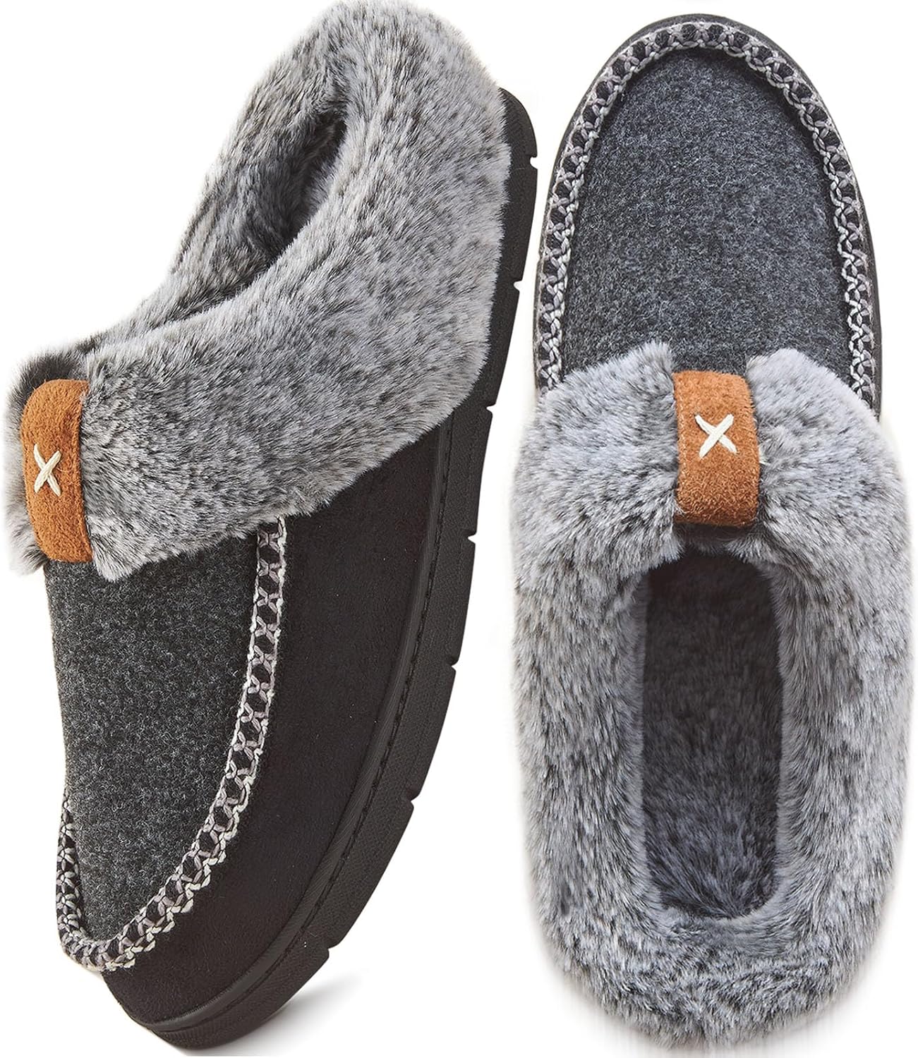 Men's Moccasin Slippers - Memory Foam Comfort