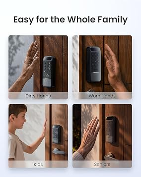 SwitchBot Lock Vision Pro Smart Lock, Palm Vein + Fingerprint, Keyless Entry Deadbolt for Front Door, Touchless Unlock, 12-Month Battery, WiFi No Hub, Auto-Lock, Matter, Apple Home, Alexa, Google