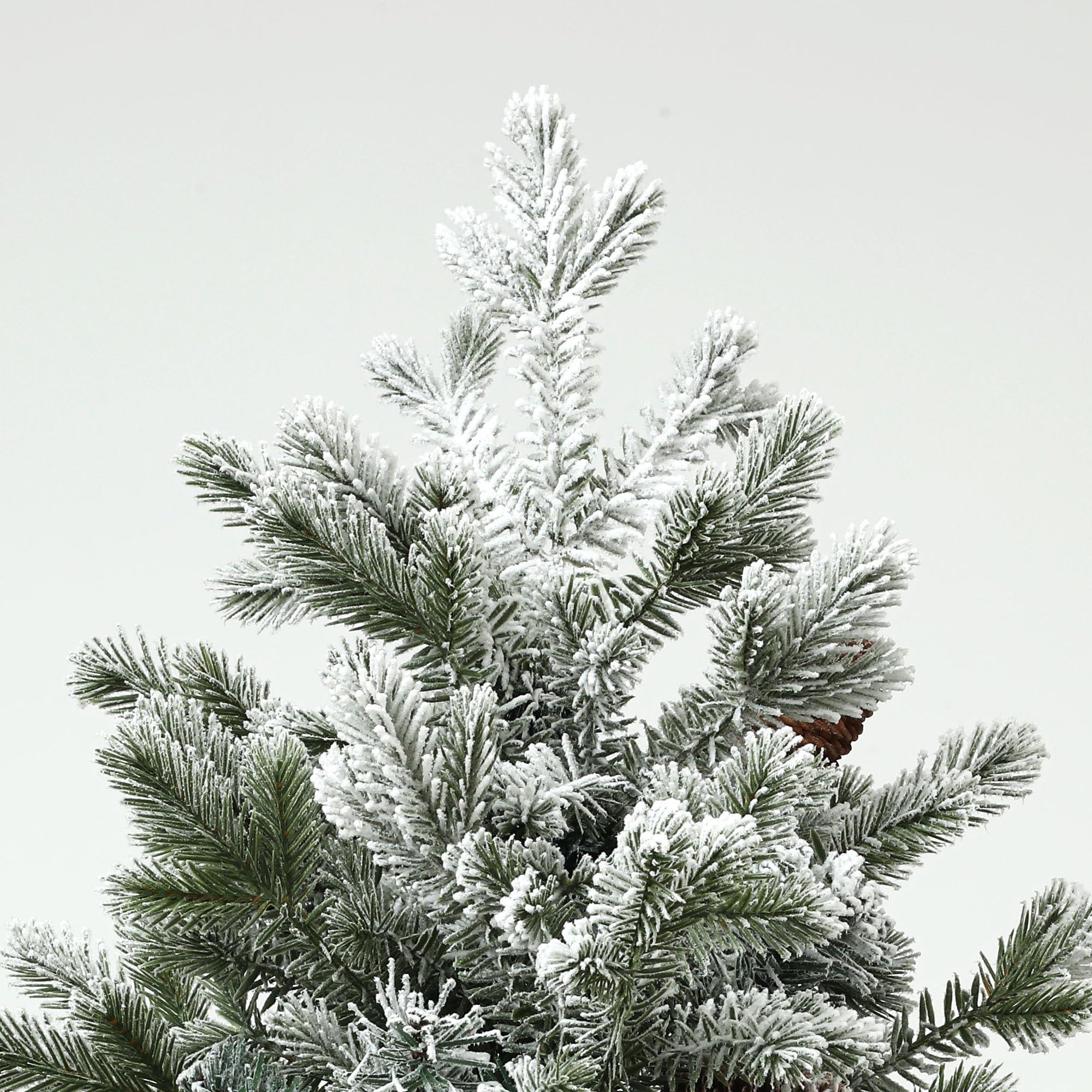 HOMCOM Mini Künstlicher Weihnachtsbaum 100 cm mit Schnee, 130 Spitzen | Künstlich Tannenbaum, Christbaum mit Topf, Weihnachtsdeko für Drinnen, Büro, Wohnzimmer