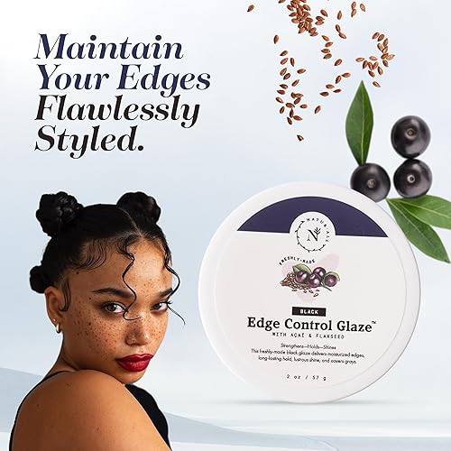 Miniatura 8 de NaturAll Esmalte de control de bordes suavizado negro de 2 onzas  Crema hidratante para rizos de cabello de fijación media para rizos definidos,