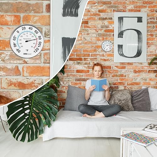 Miniatura 5 de Termómetro analógico de 5 pulgadas para interiores y exteriores, termómetro analógico para actualización de temperatura, termómetros de pared de