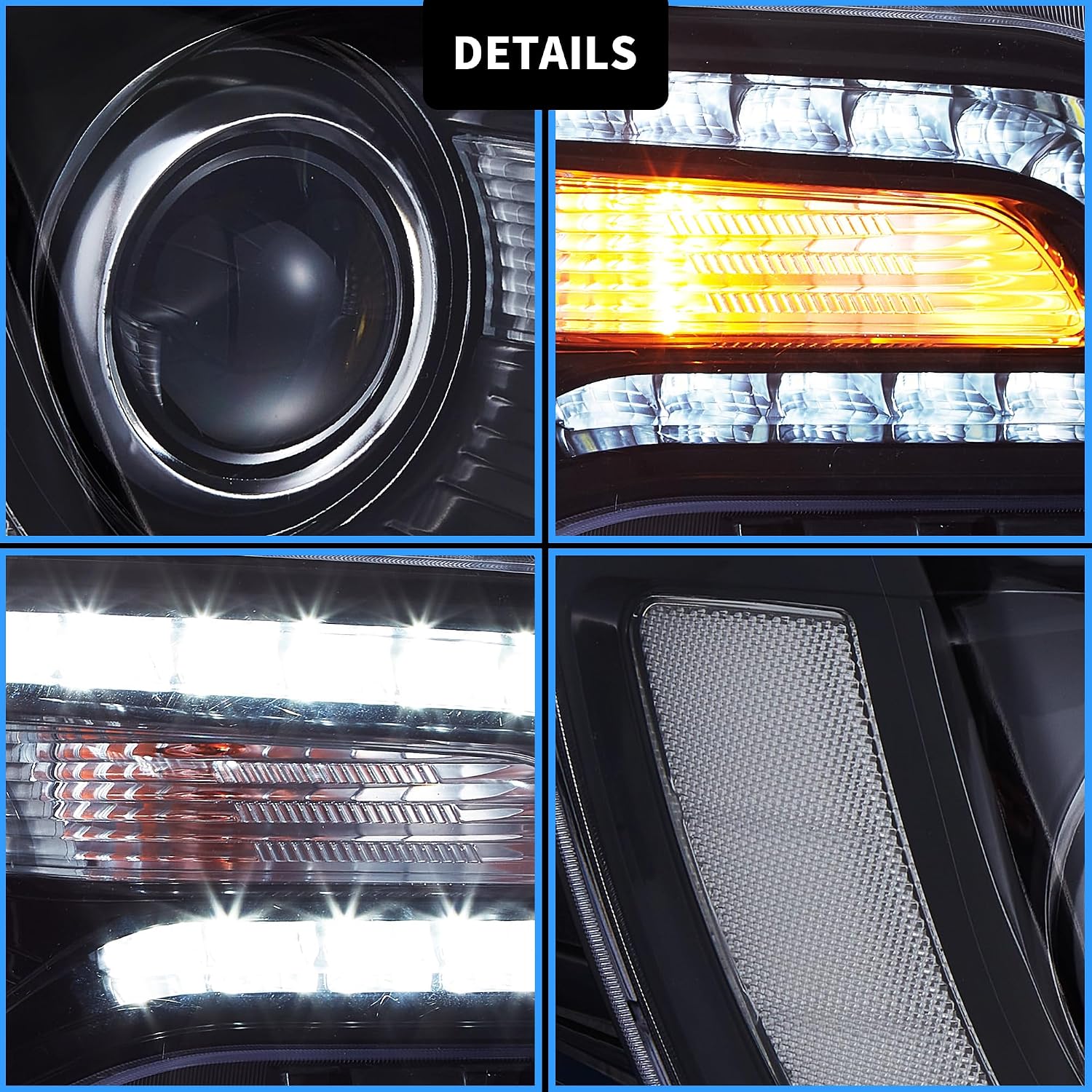 VLAND Led Headlights Compatible with Chrysler 300/300C 2011-2014 2nd Gen LD, Front Lights Assembly w/Dual Beam Need 9005 Bulbs(NOT INCLUDED)