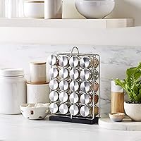 Vista 7 de Yaxa Basics Estante organizador de especias de 20 frascos, color plateado