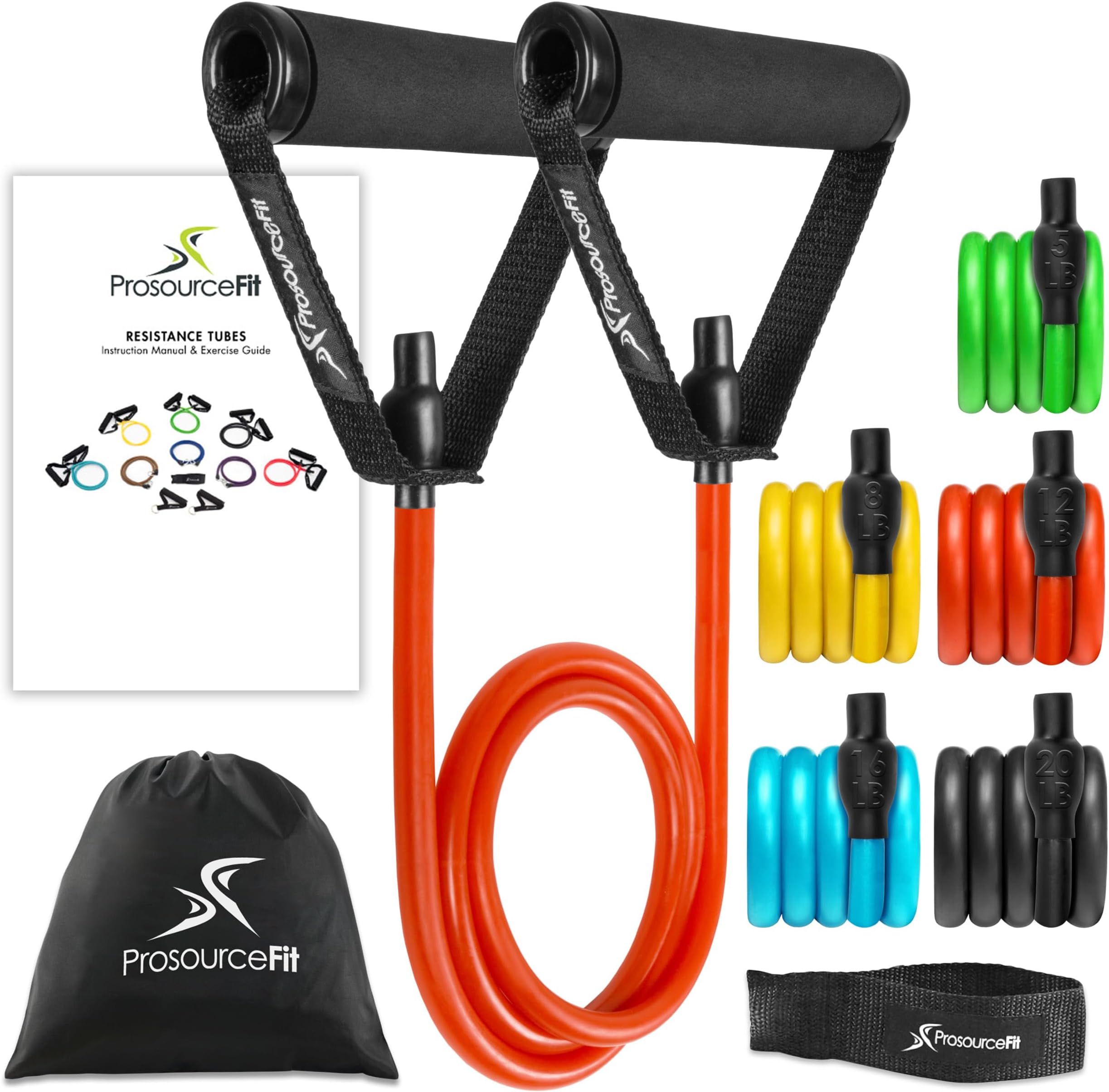 ProsourceFit Resistance Bands Set Exercise Guide Full-Body Exercises and Home Workouts