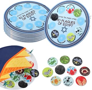 Passover Games Decorations for Kids 10 Plagues Matching Felt Pesach Toys Kits Passover Party Activities Gifts Crafts Pesach Sedar Games(1 Set)