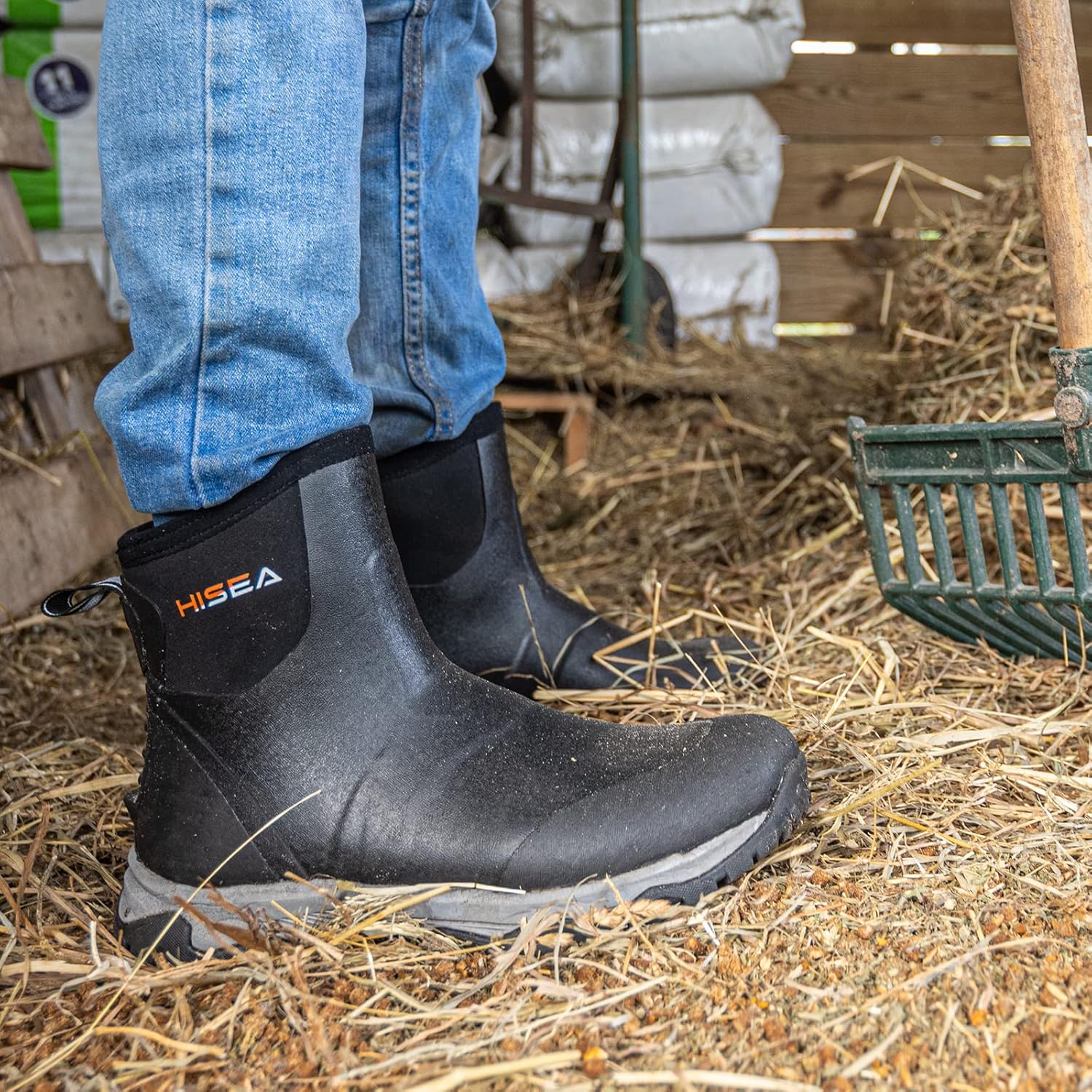 Miniatura 7 de HISEA Excursion Pro - Botas de lluvia para hombre, altura hasta el tobillo, de neopreno, botas de caza, impermeables, aisladas, para exteriores,