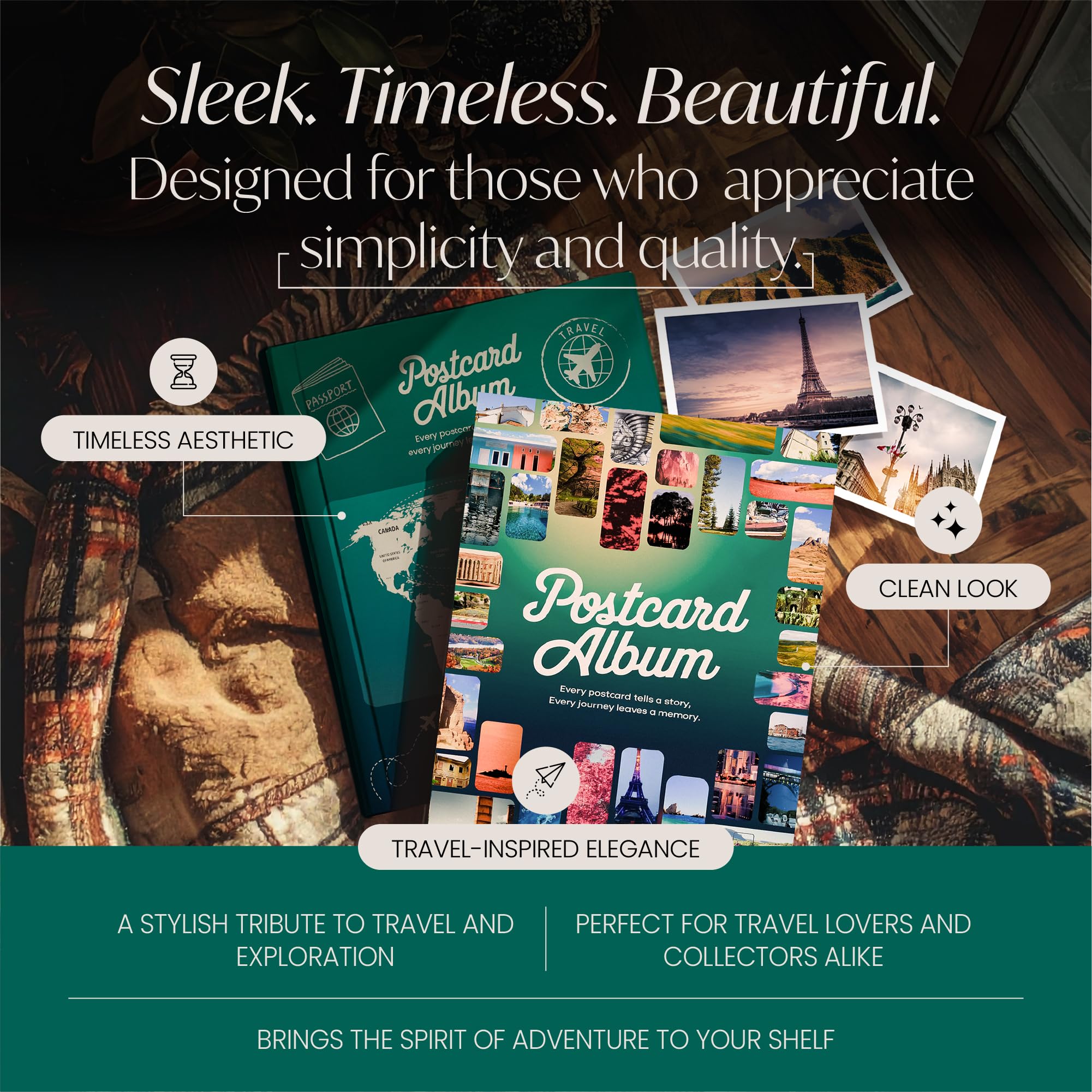 Postcard Album Book for Collecting, Postcard Sleeves Included