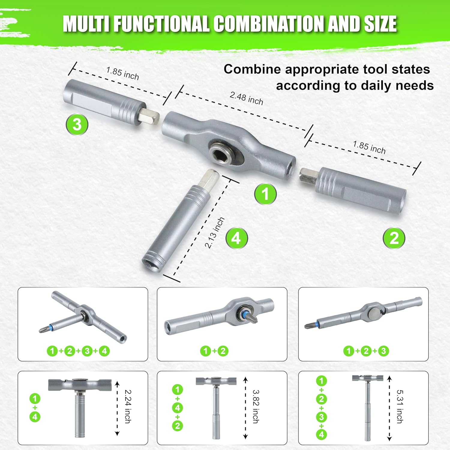 SUNHZMCKP 24 in 1 Magnetic Ratchet Screwdriver Set, S2 Steel Precision Bits with Detachable T Handle, Portable Precision Repair Tool Kit for Electronics, Furniture, Bicycle & DIY Projects