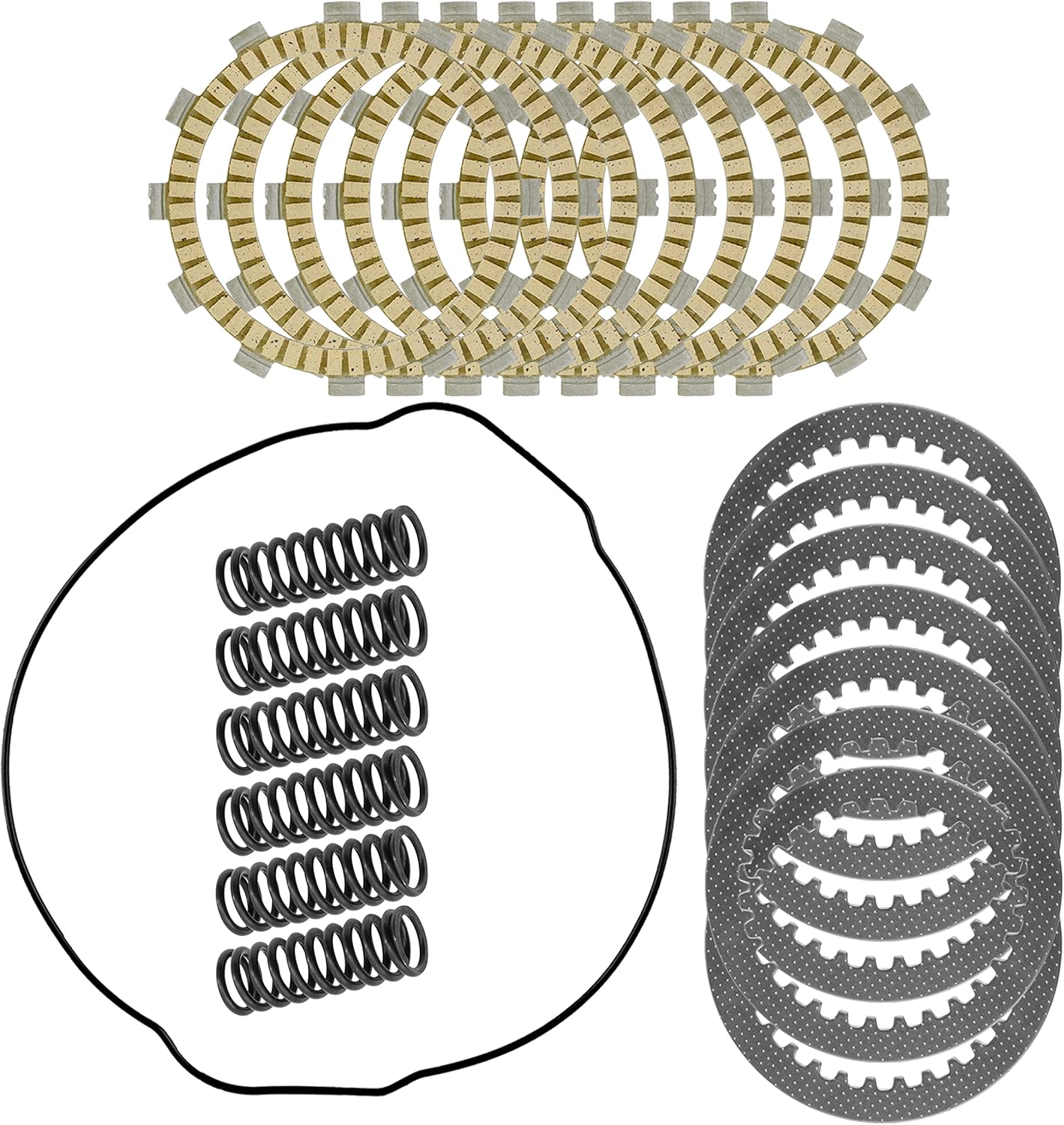 Caltric Clutch Friction Steel Plates Springs O-Ring Kit Compatible with Yamaha YZ450F YZ450FX 2018-2023