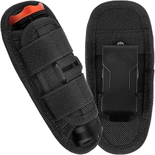 Flashlight Holder Duty Belt Rotatable Flash Light Pouch Clip, Flashlight Carrying Case Holders for Duty Belt Police Safety Belts(Black)