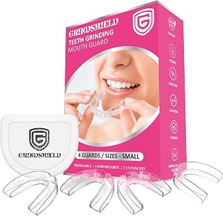 Grinding Mouth Guard - Custom Fit, Trimmable - 4 Mouth Guards for Grinding Teeth & Case – Nightguard for Teeth Grinding, Bruxism Guard, Night Guard, Dental Guard, Clenching Mouthguard